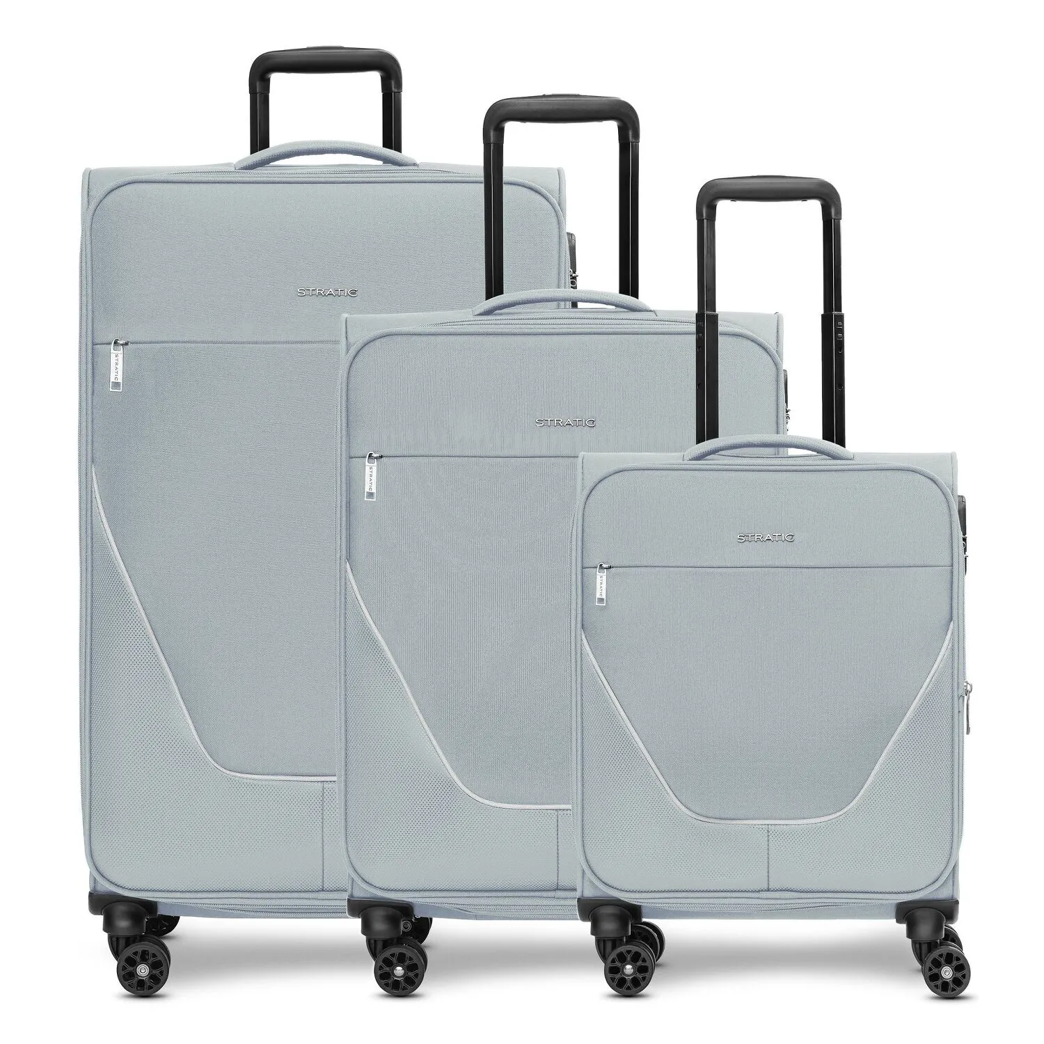 Stratic taska set di valigie a 4 ruote 3 pezzi con piega elastica