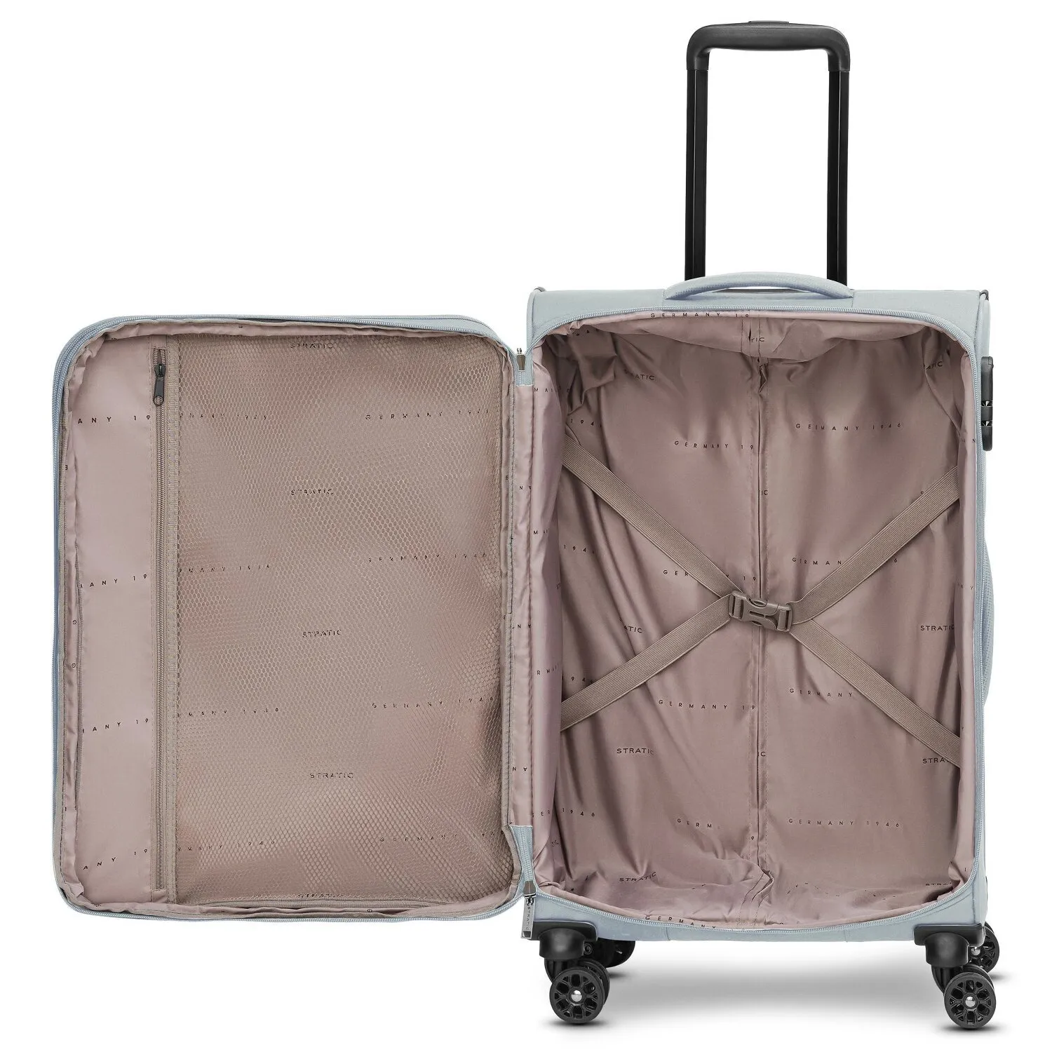 Stratic taska set di valigie a 4 ruote 3 pezzi con piega elastica